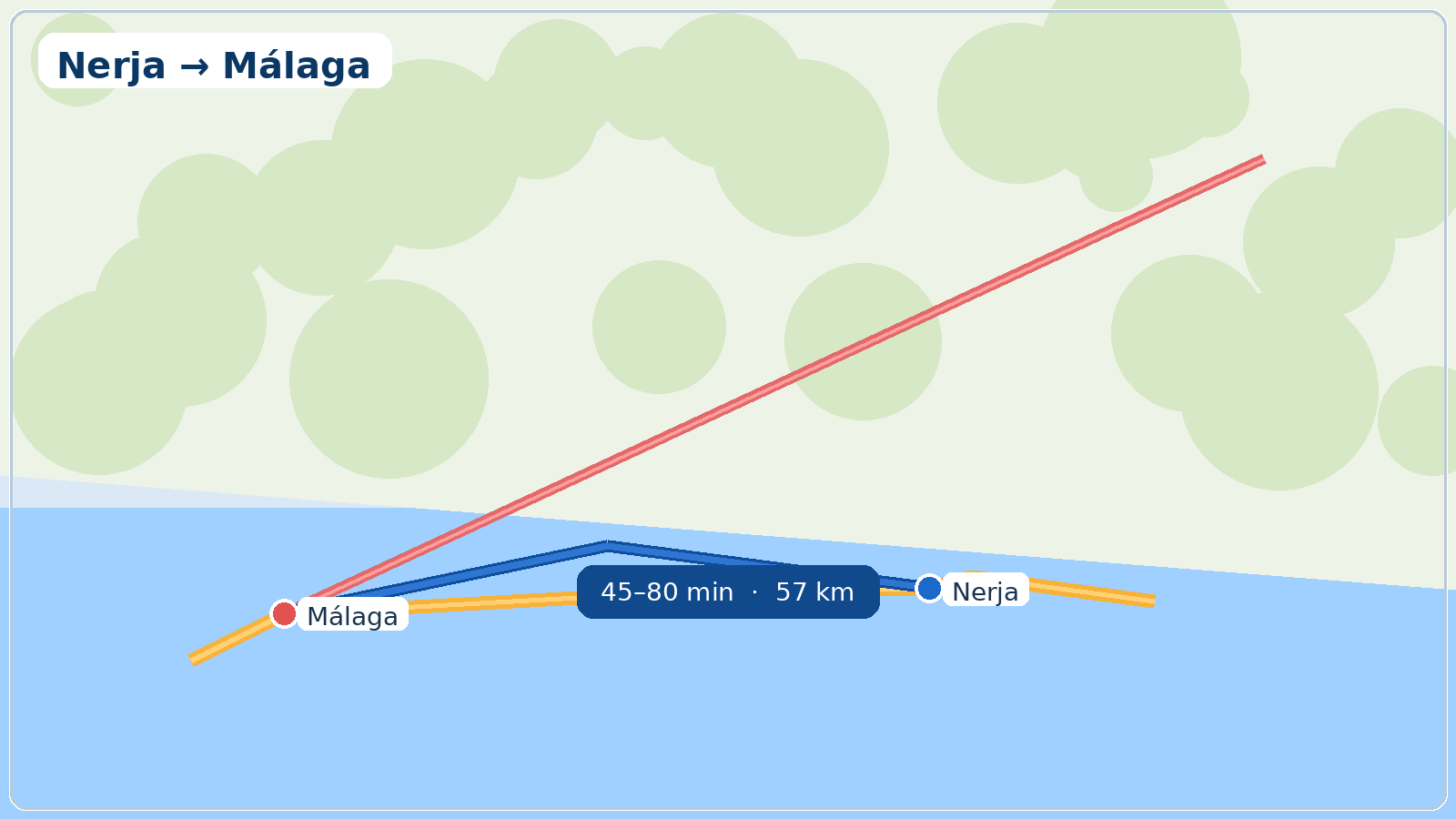 Как добраться из Nerja в Málaga map
